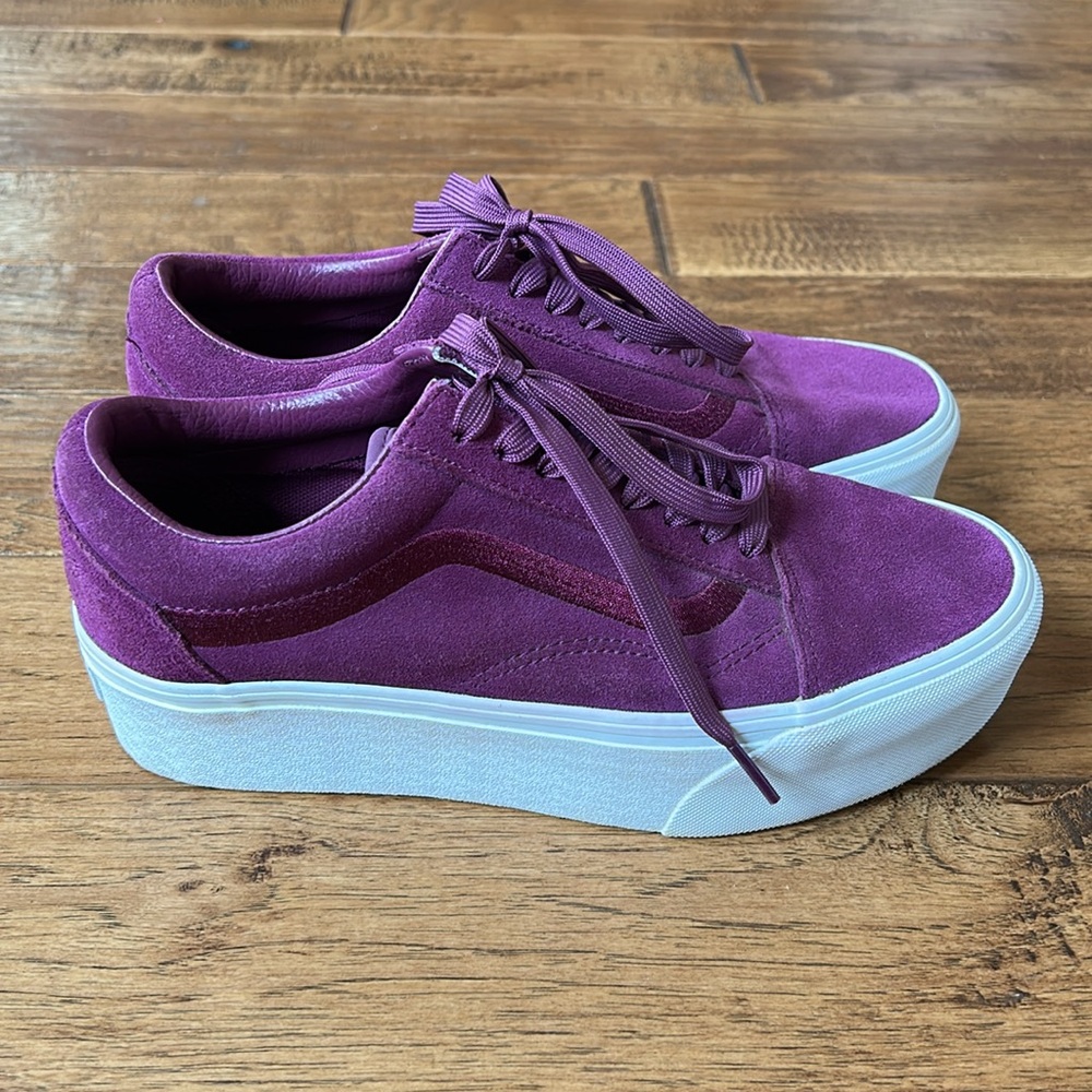 Vans Platform Sneakers in Purple with White Sole